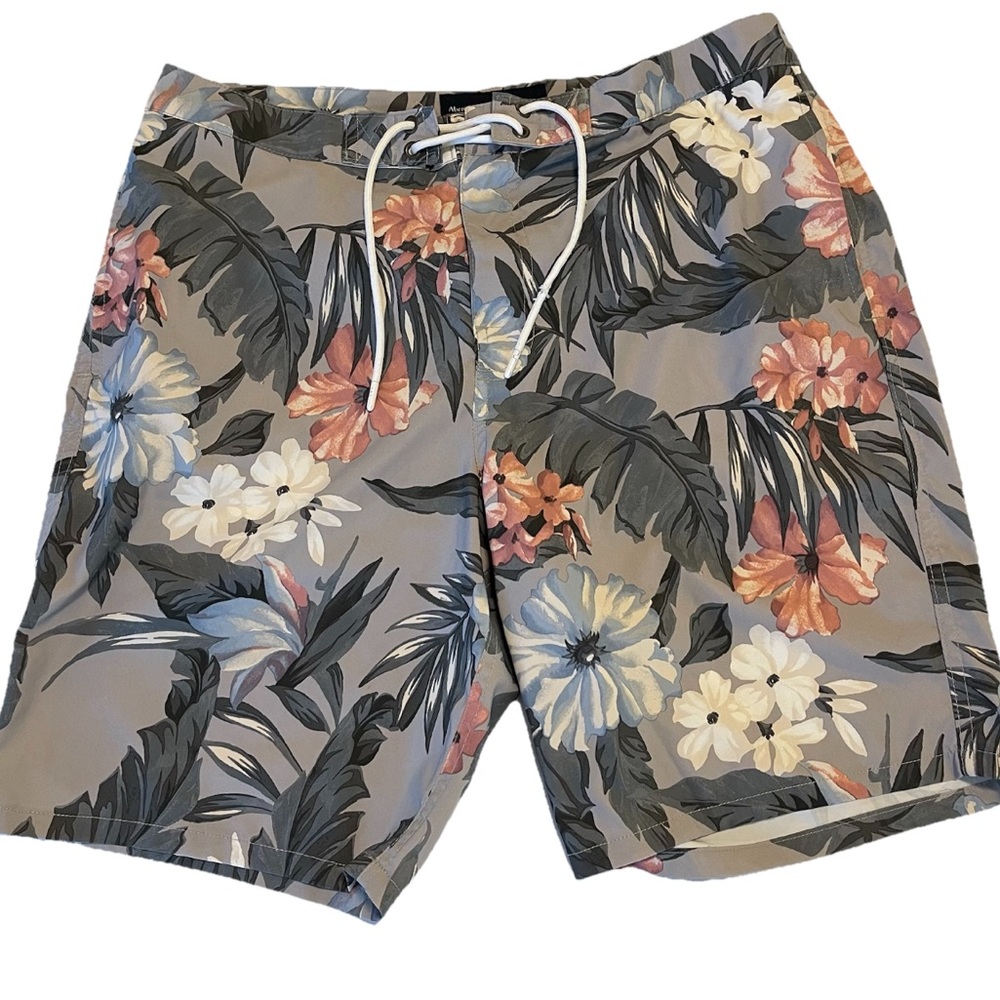Abercrombie & Fitch Swim Trunks Board Shorts W33 Stretch Tropical Resortcore